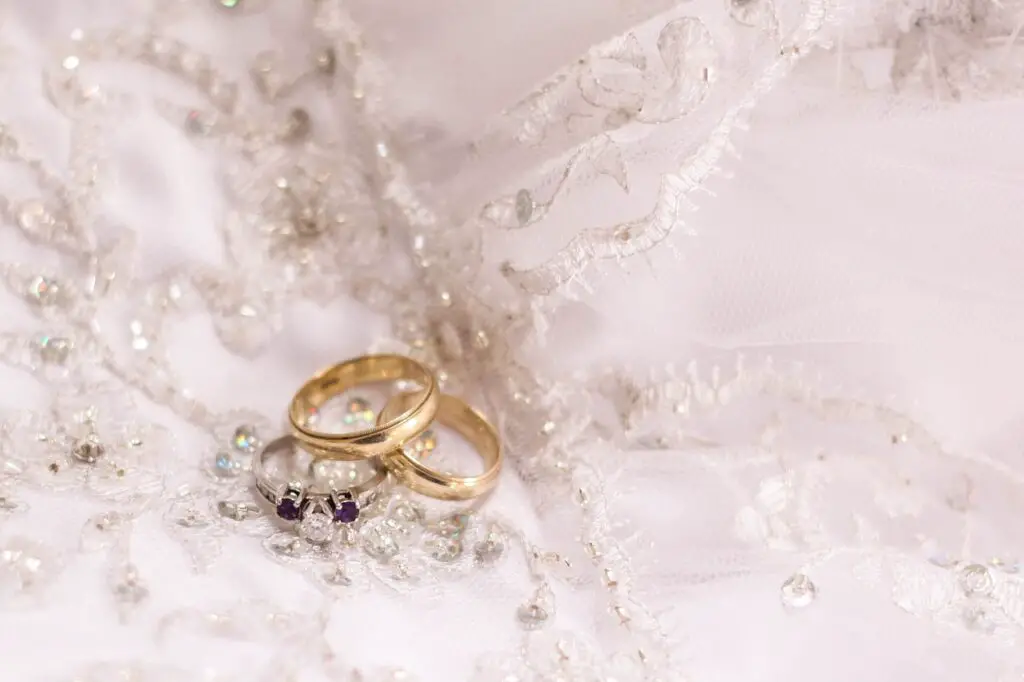 rings, wedding, dress