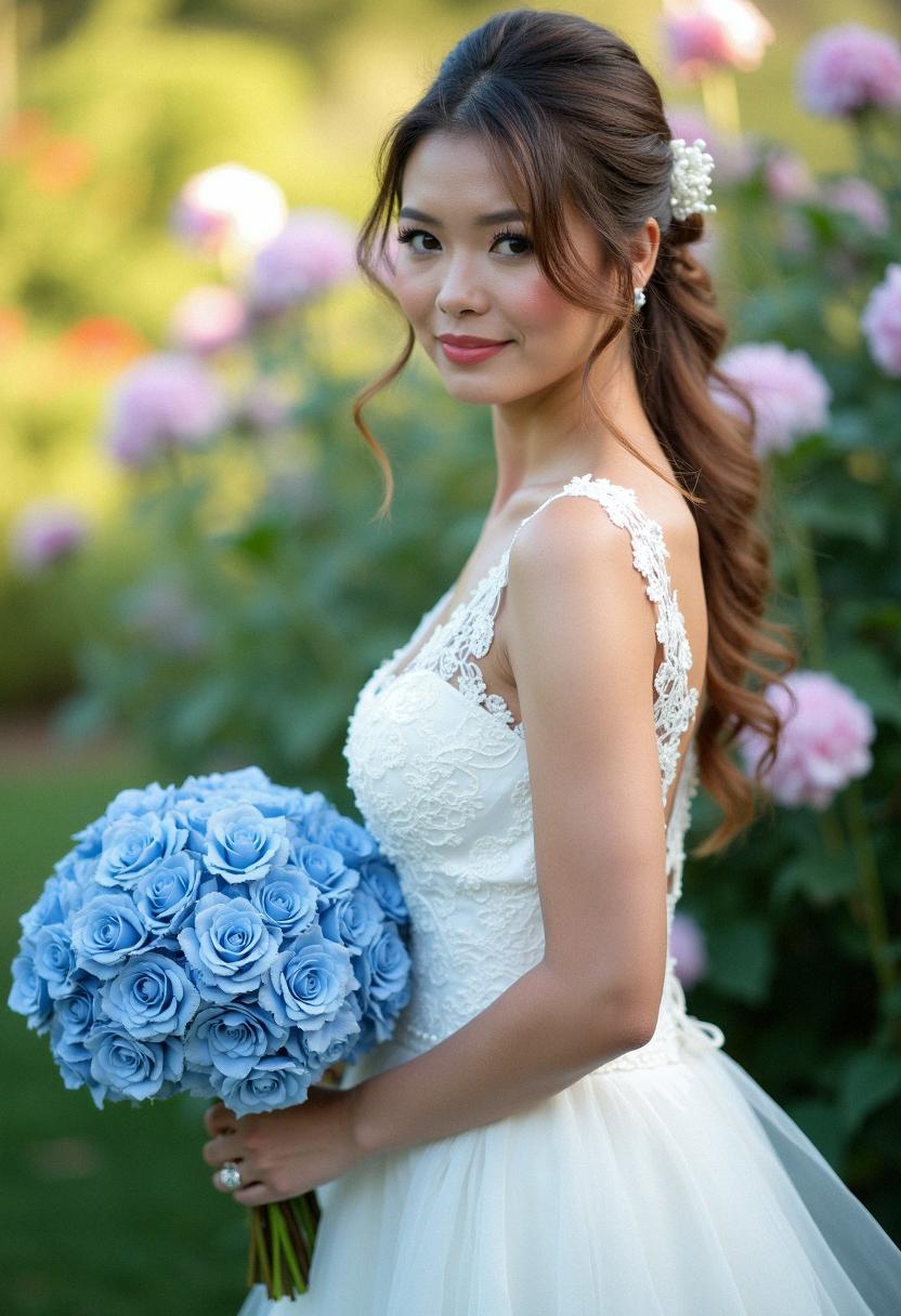 blue bridal bouquet