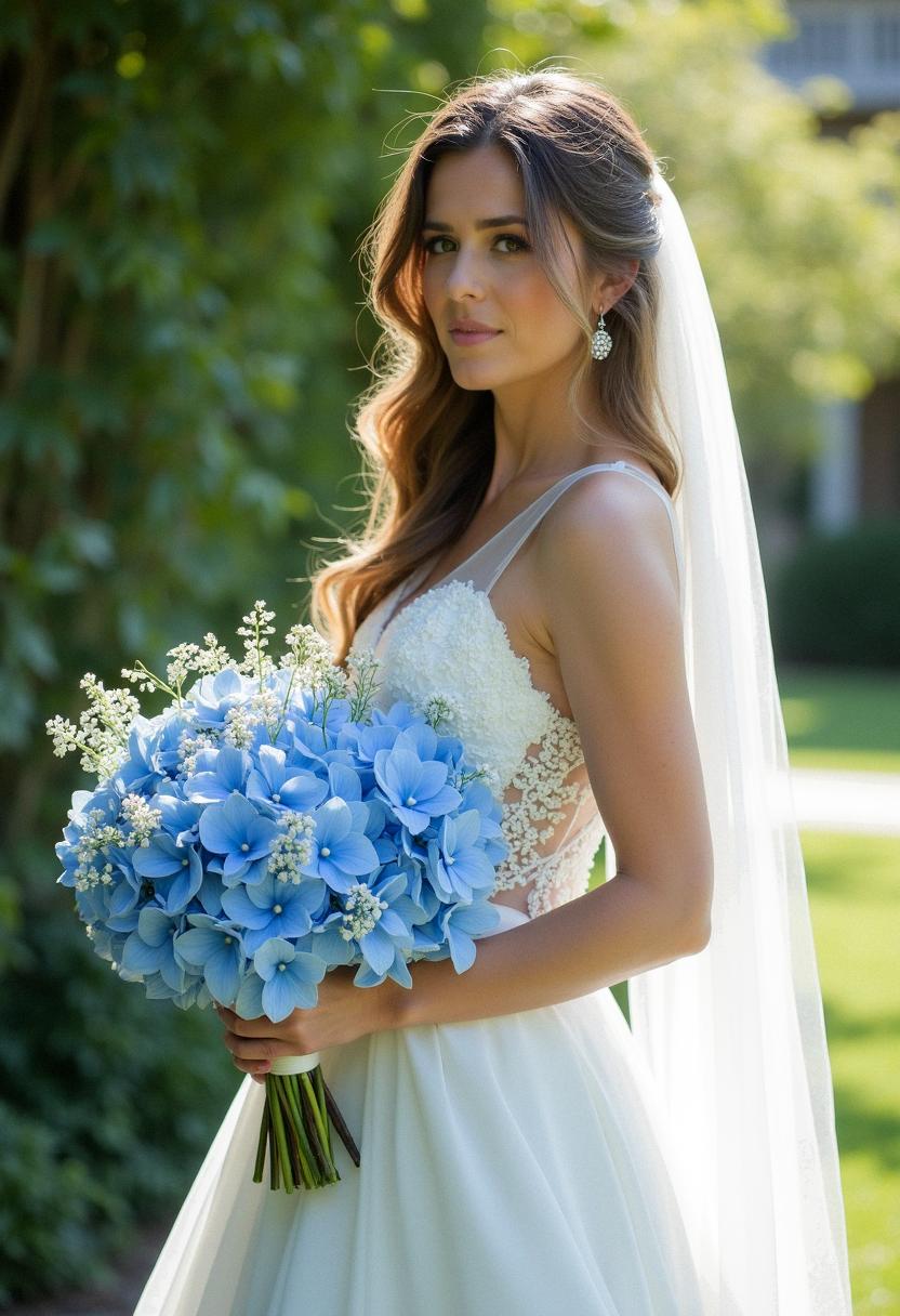blue bridal bouquet