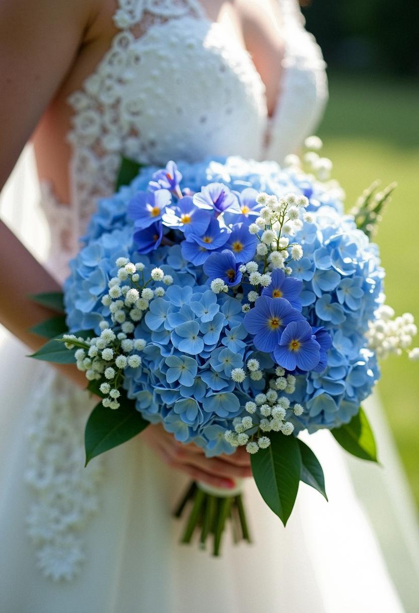blue bridal bouquet
