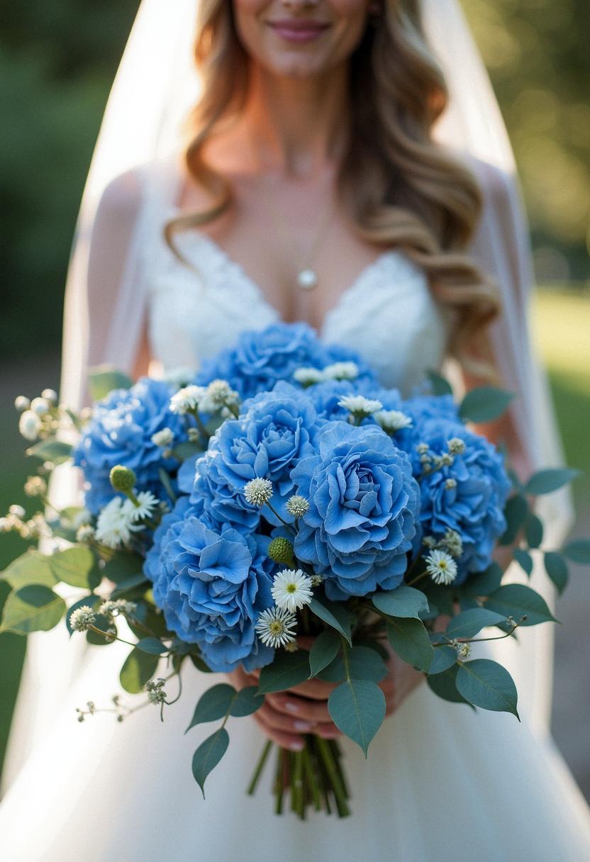 blue bridal bouquet