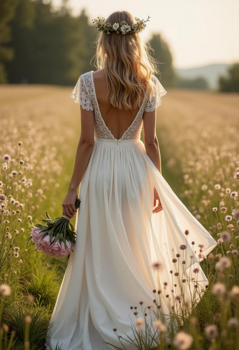 boho wedding dress simple