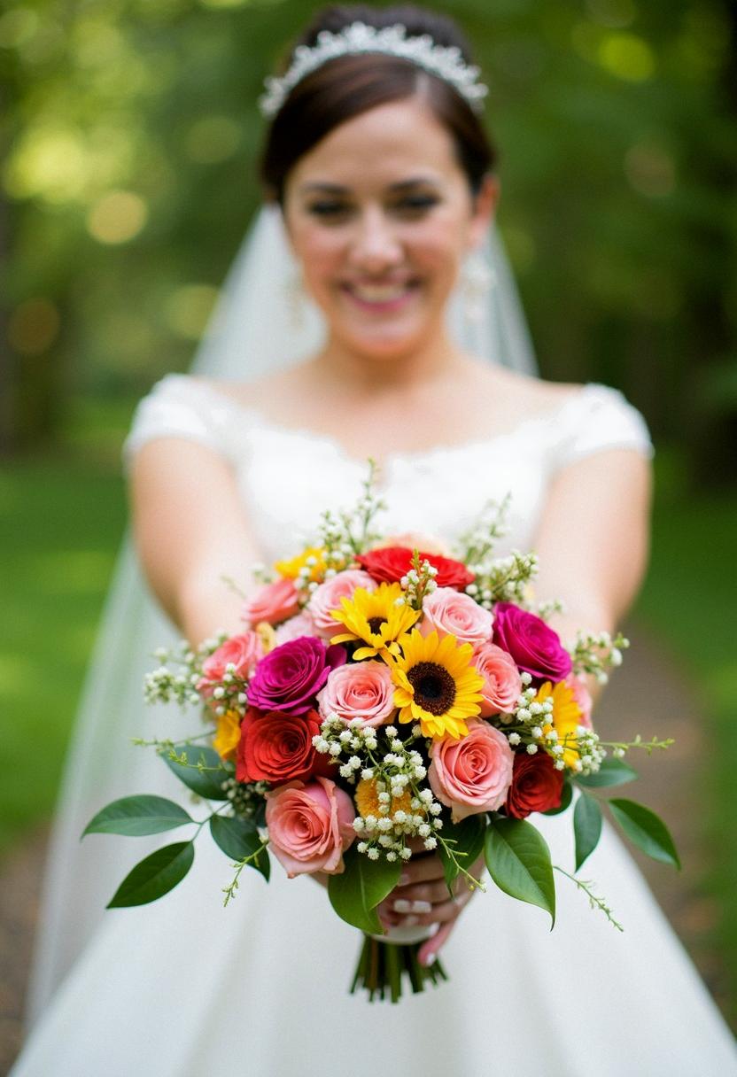 bright bridal bouquet