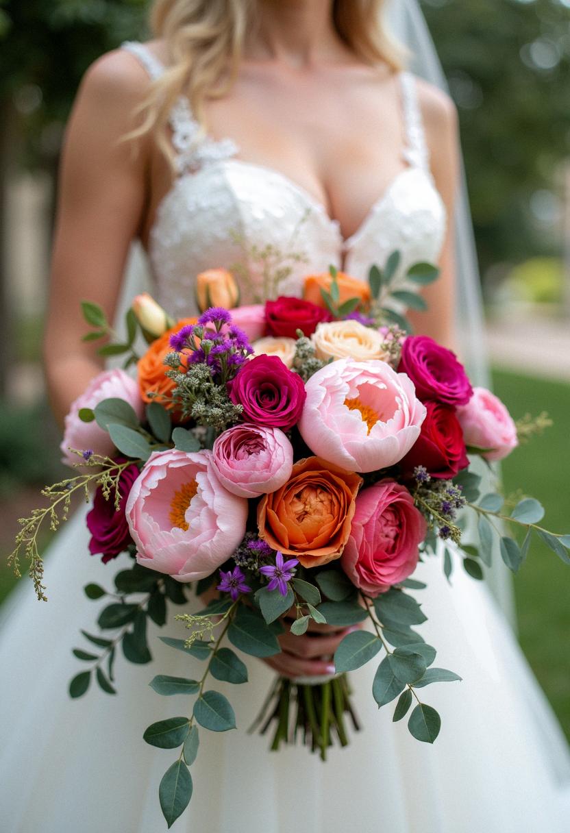 bright bridal bouquet