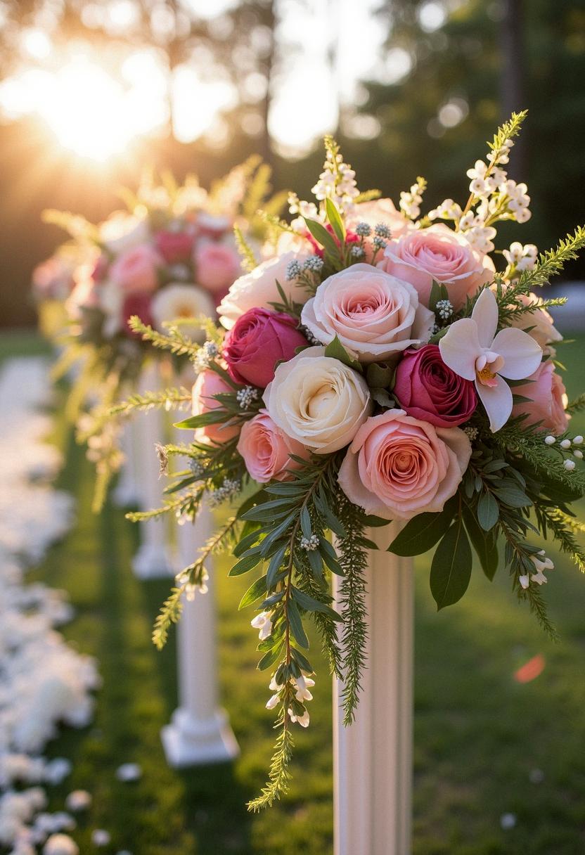 cascading bridal bouquets