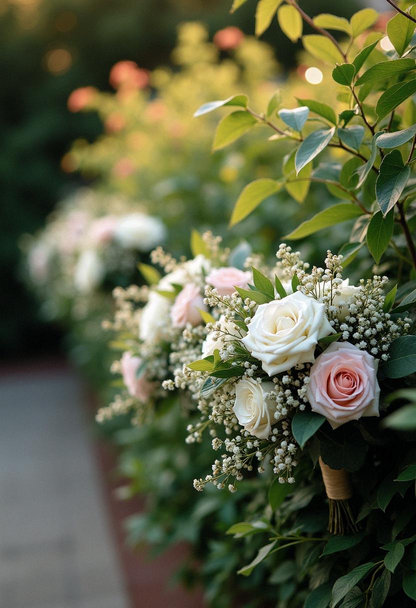 cascading bridal bouquets