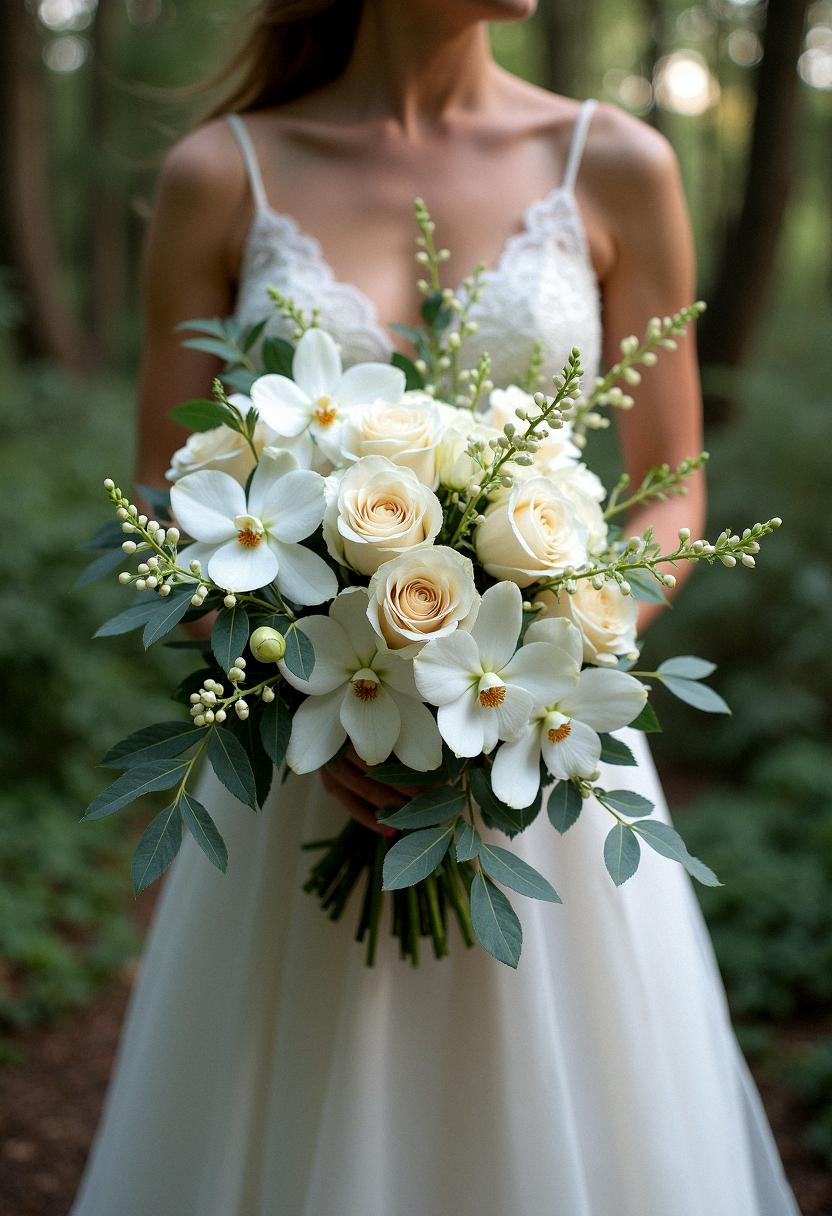 cascading bridal bouquets