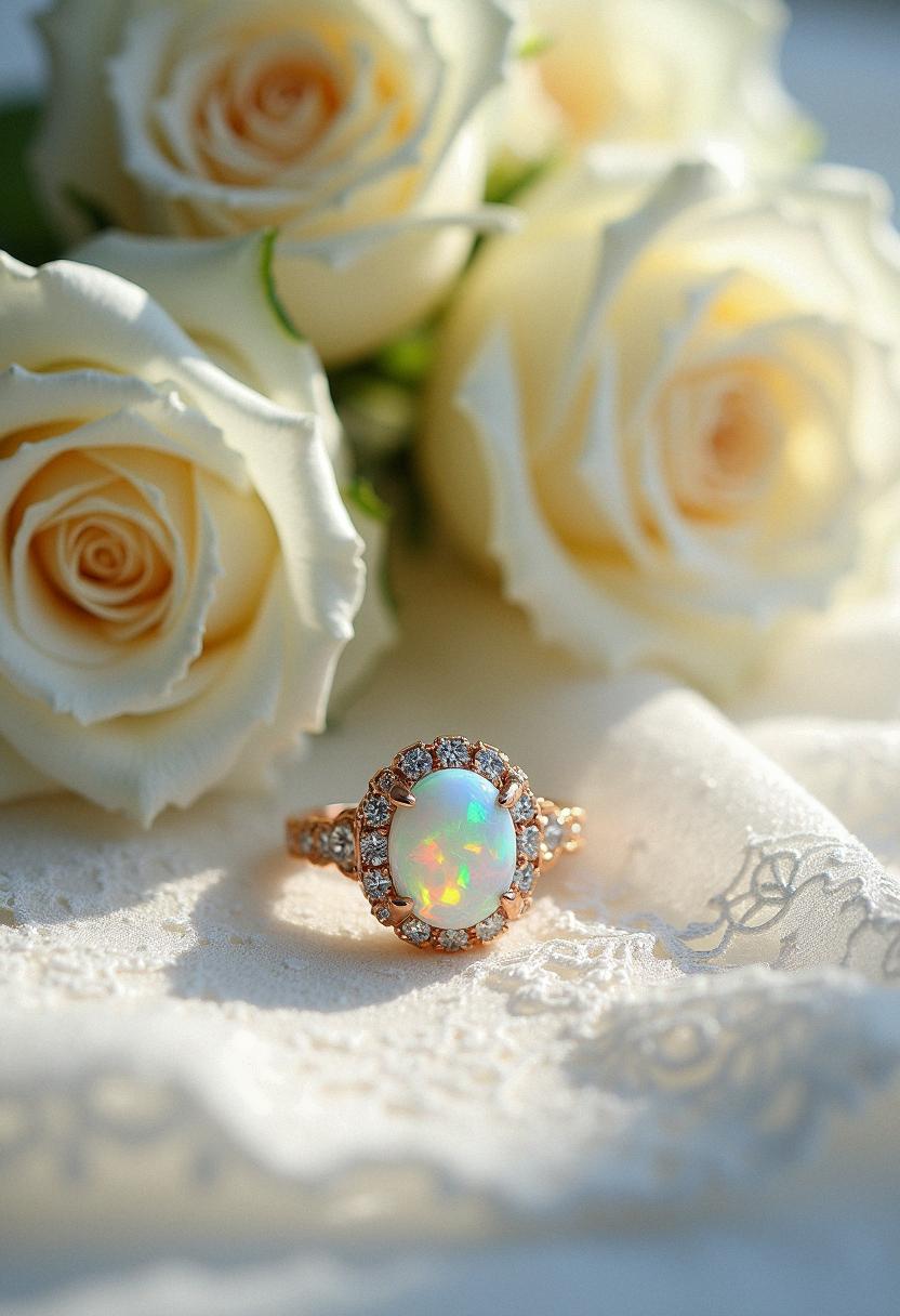 engagement ring opal