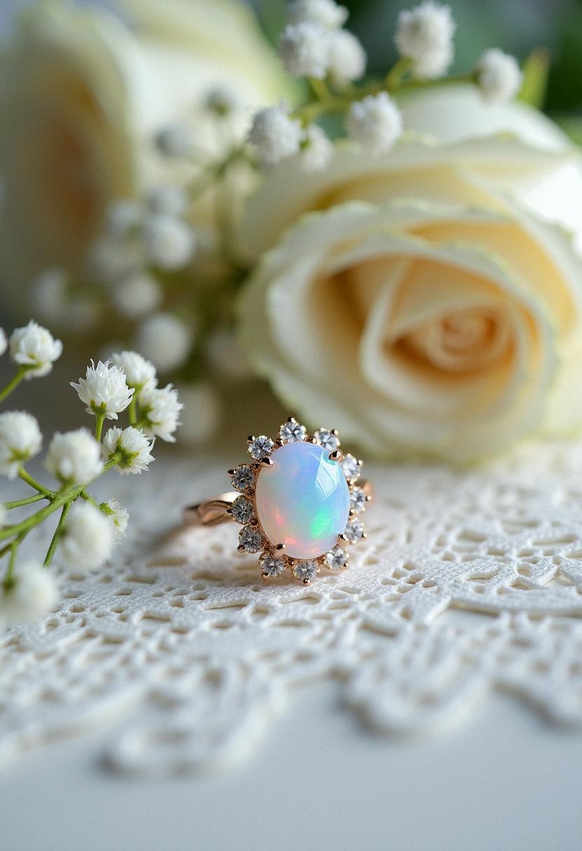 engagement ring opal