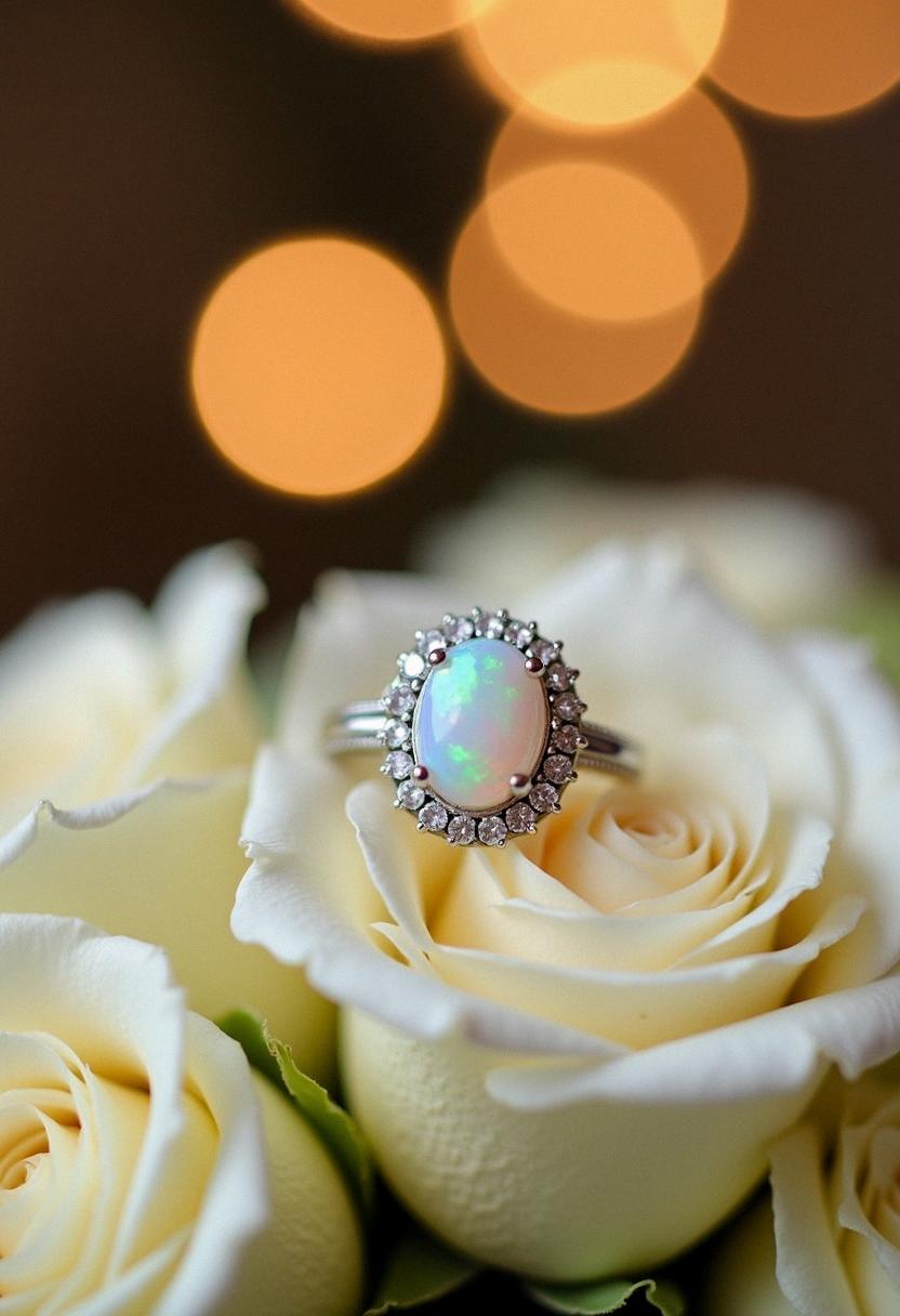 engagement ring opal