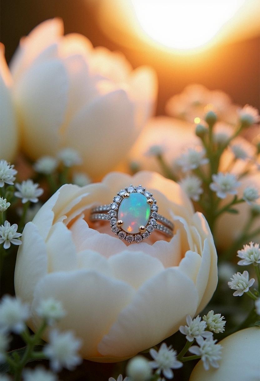 engagement ring opal