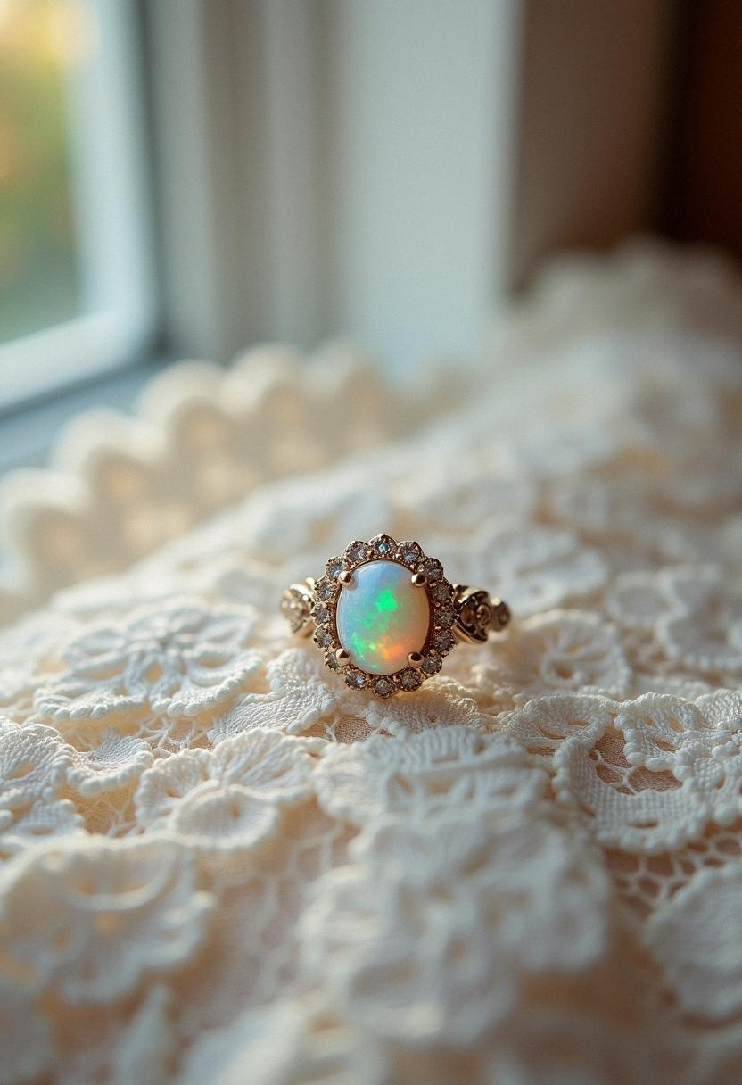engagement ring opal