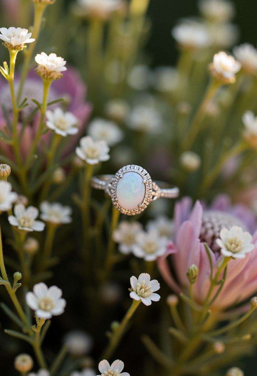 engagement ring opal