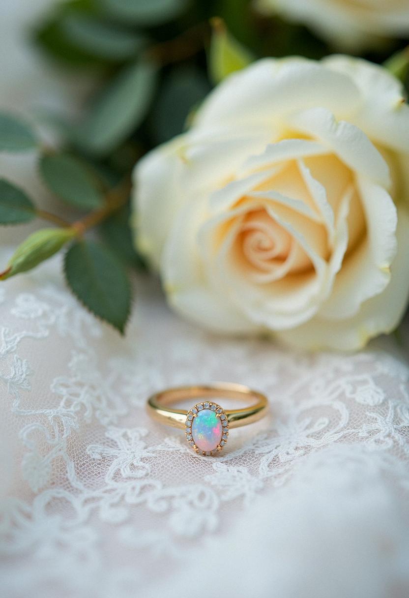 engagement ring opal