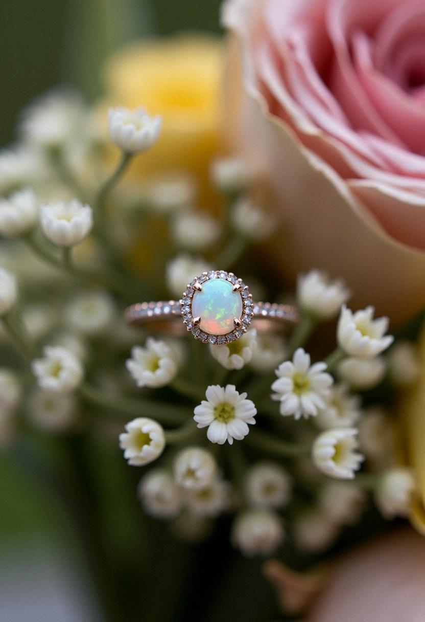 engagement ring opal
