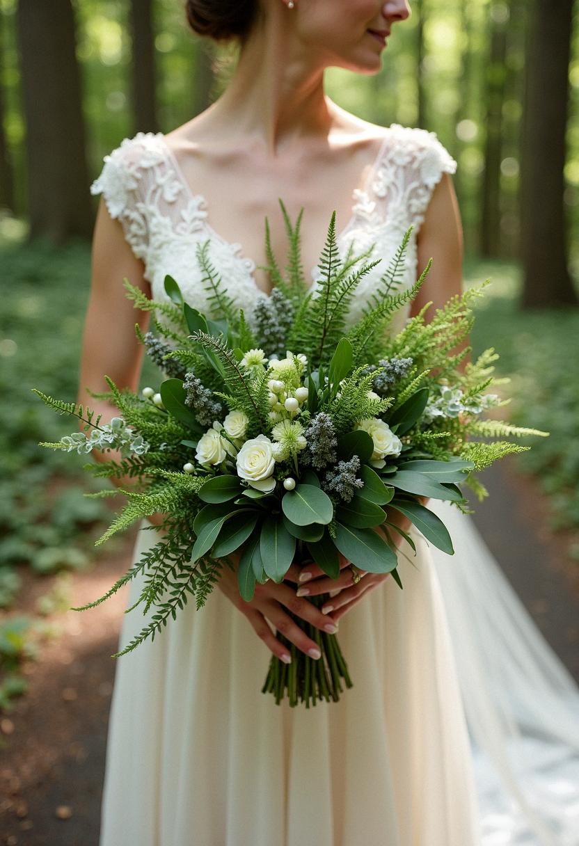 green bridal bouquet