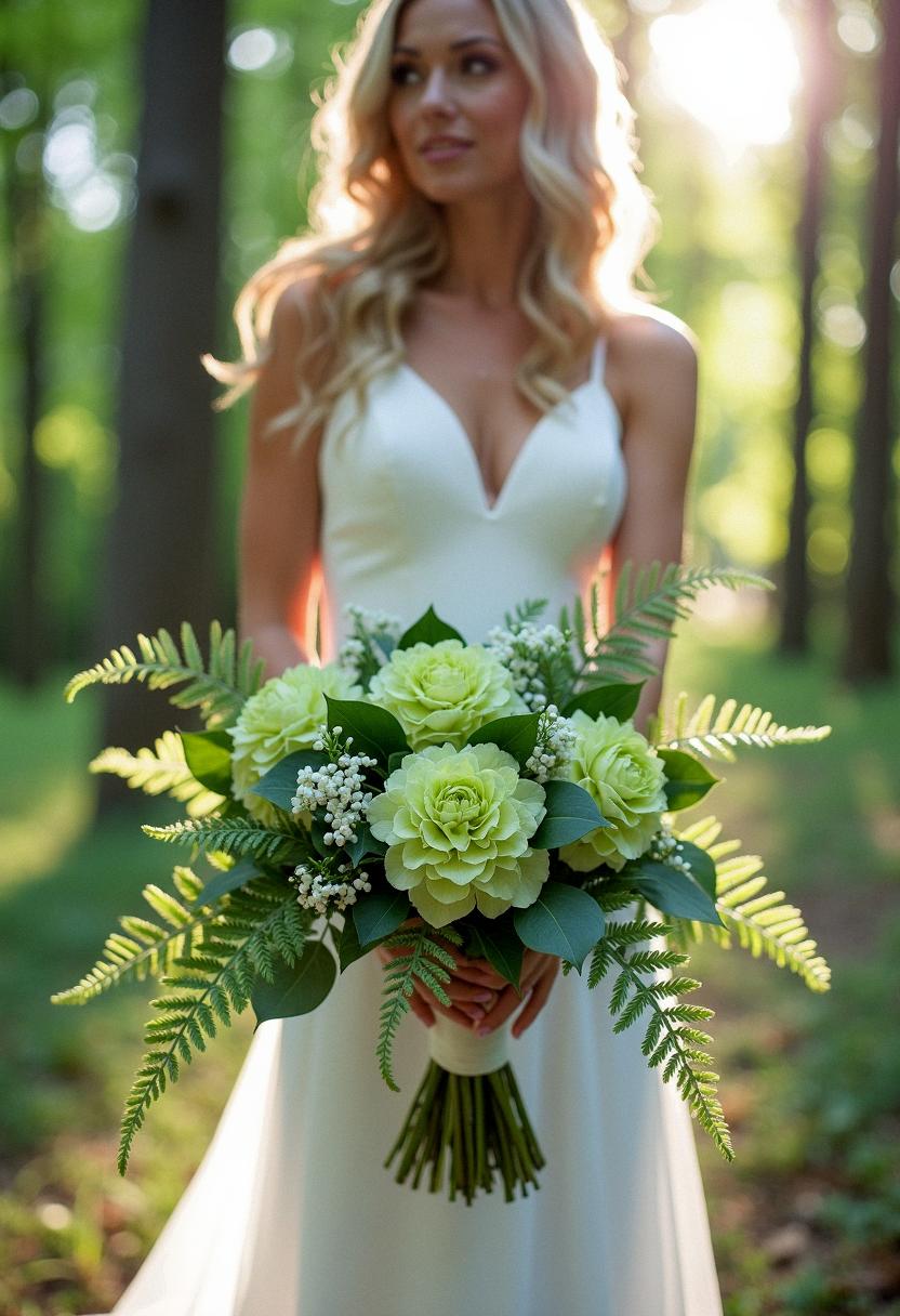 green bridal bouquet