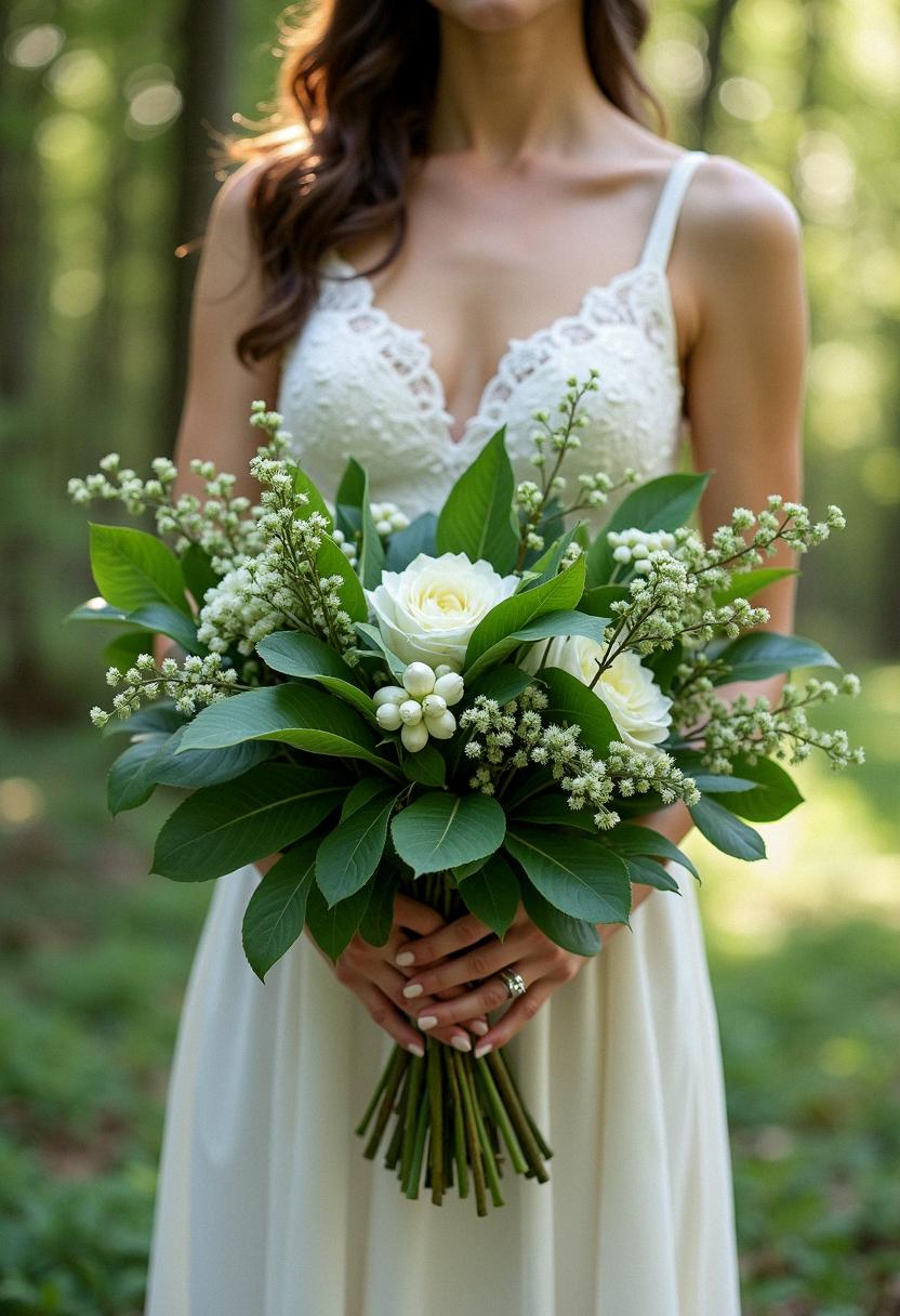 green bridal bouquet