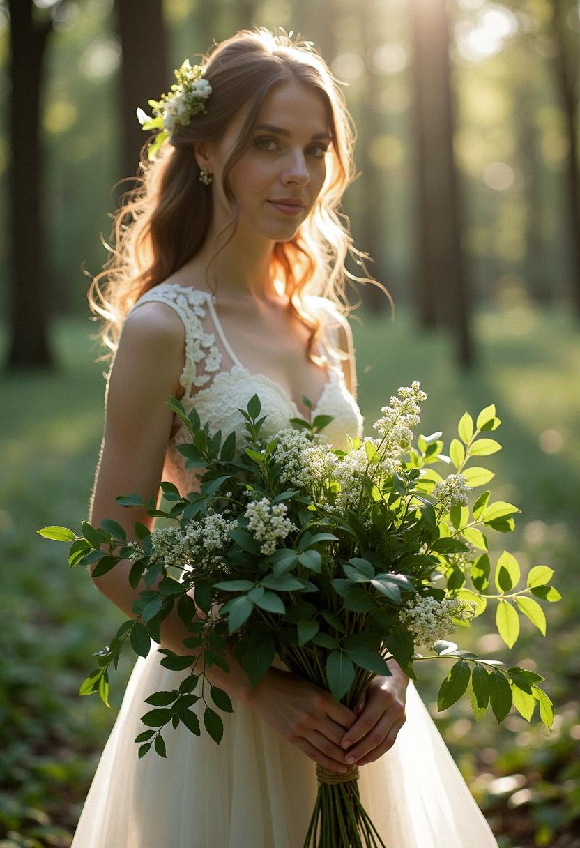 green bridal bouquet
