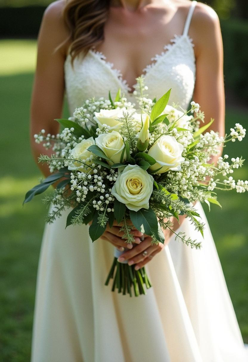 green bridal bouquet