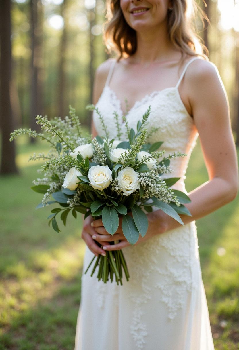 green bridal bouquet