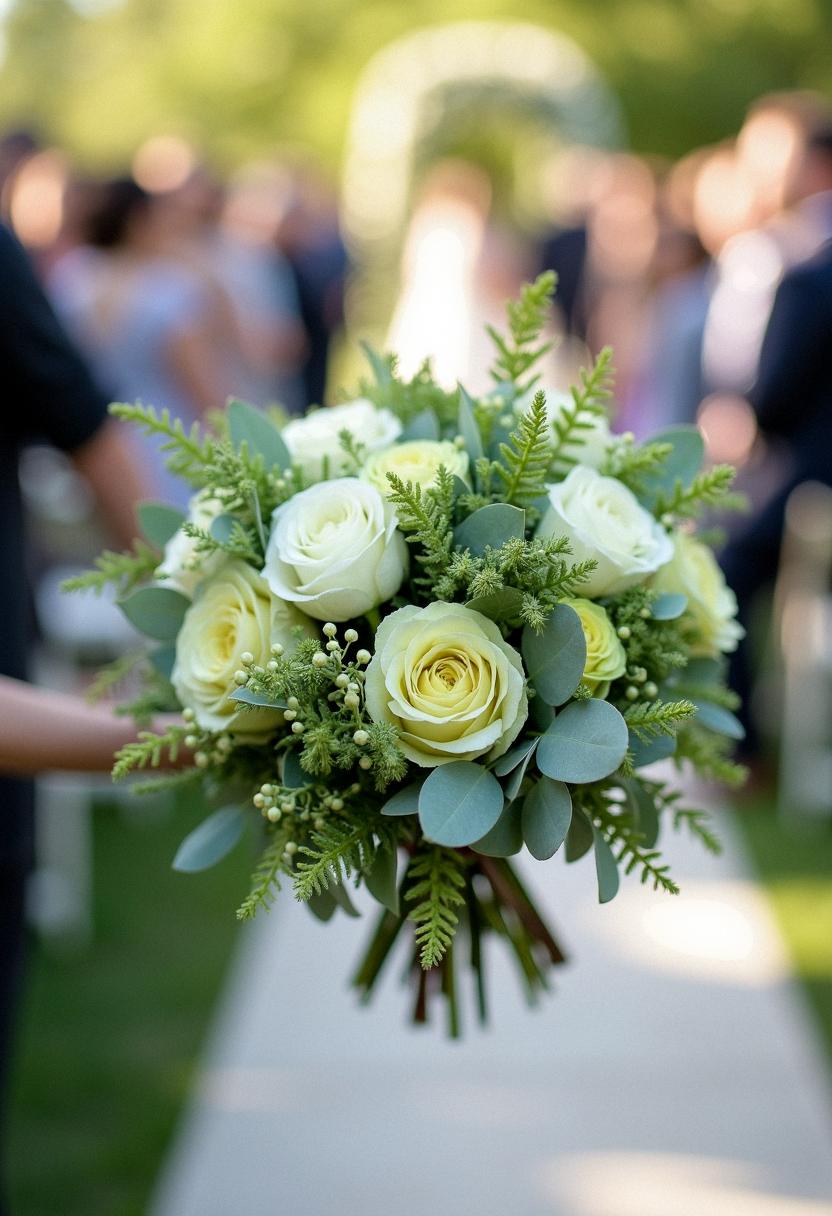 green bridal bouquet