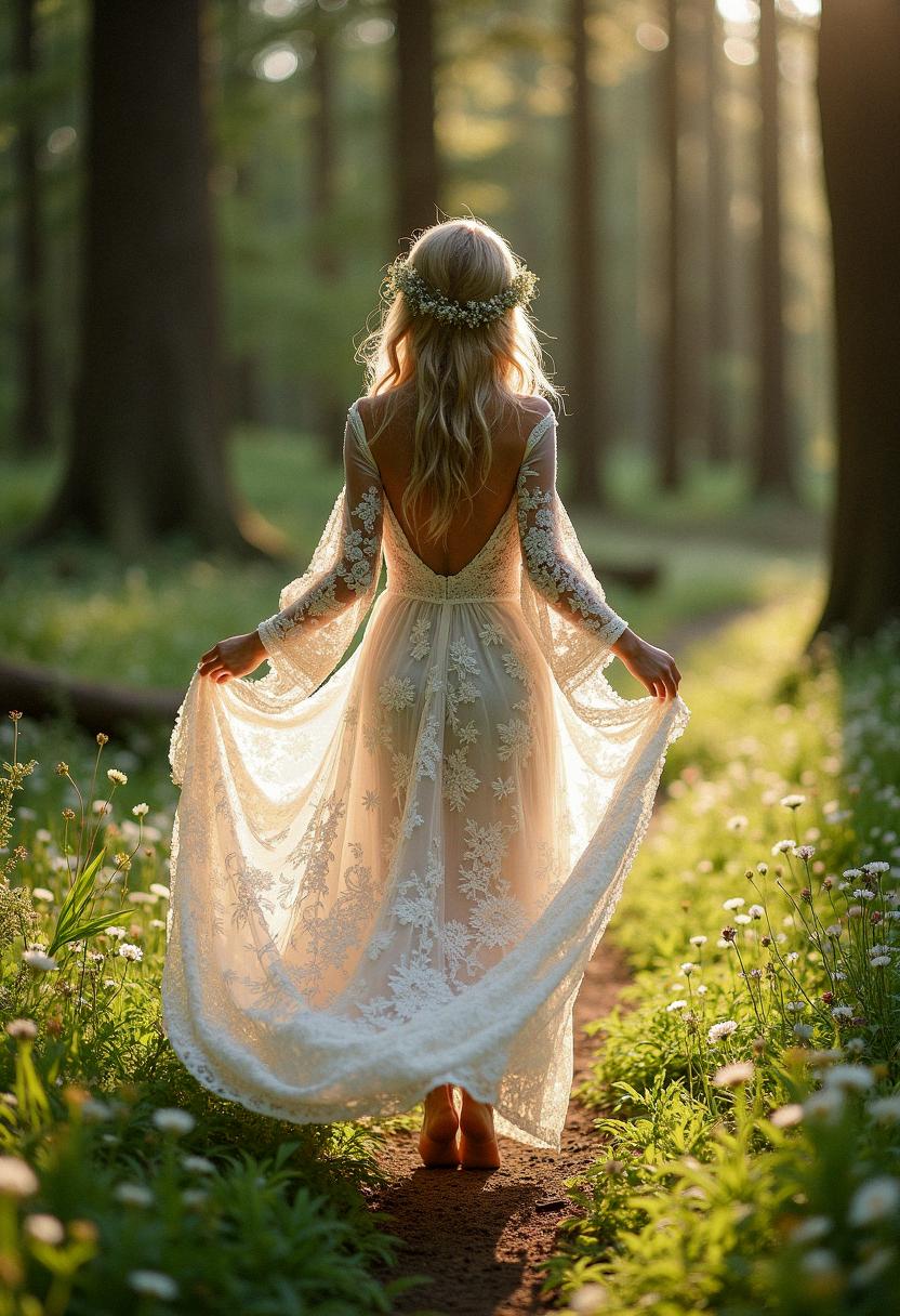 lace wedding dress boho