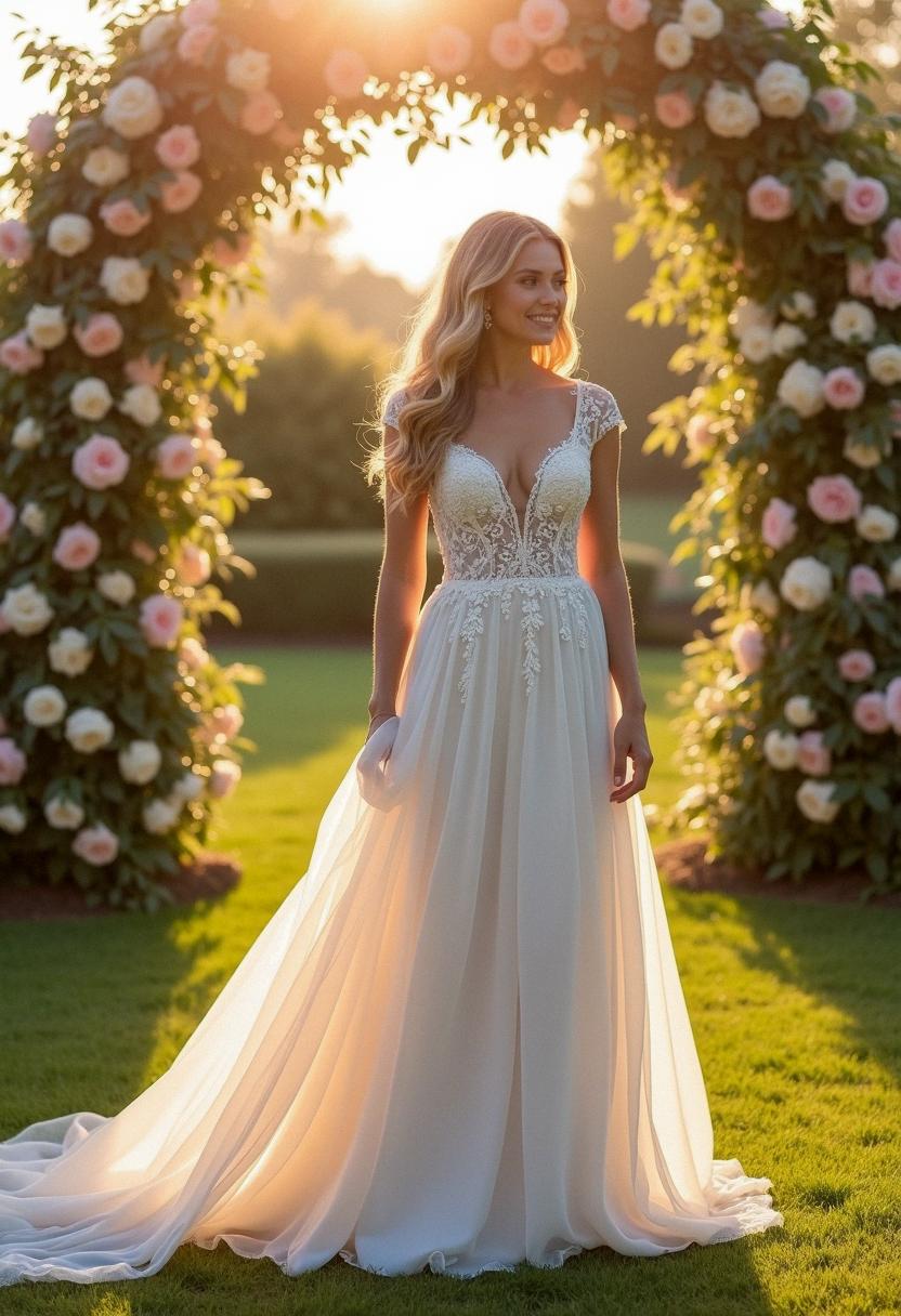 Lace Wedding Dress Chiffon Elegance TheCharmingBride com