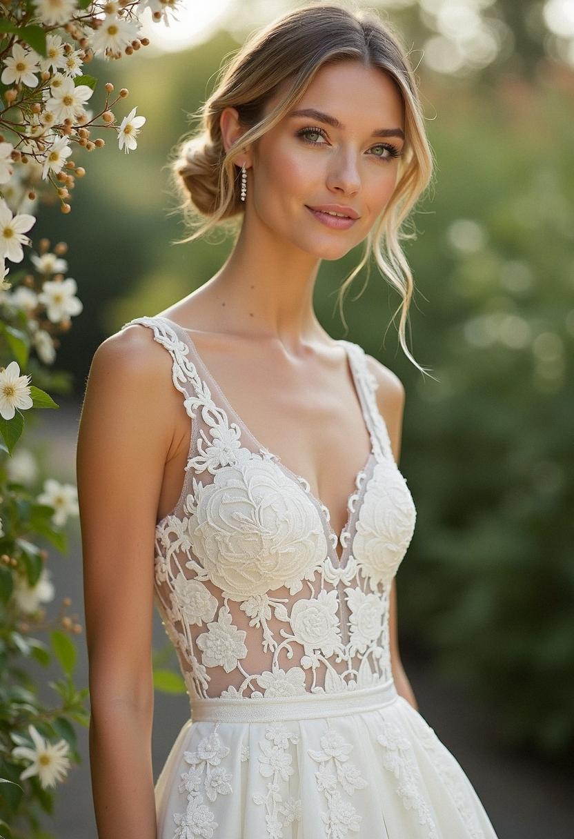 lace wedding dress sleeveless