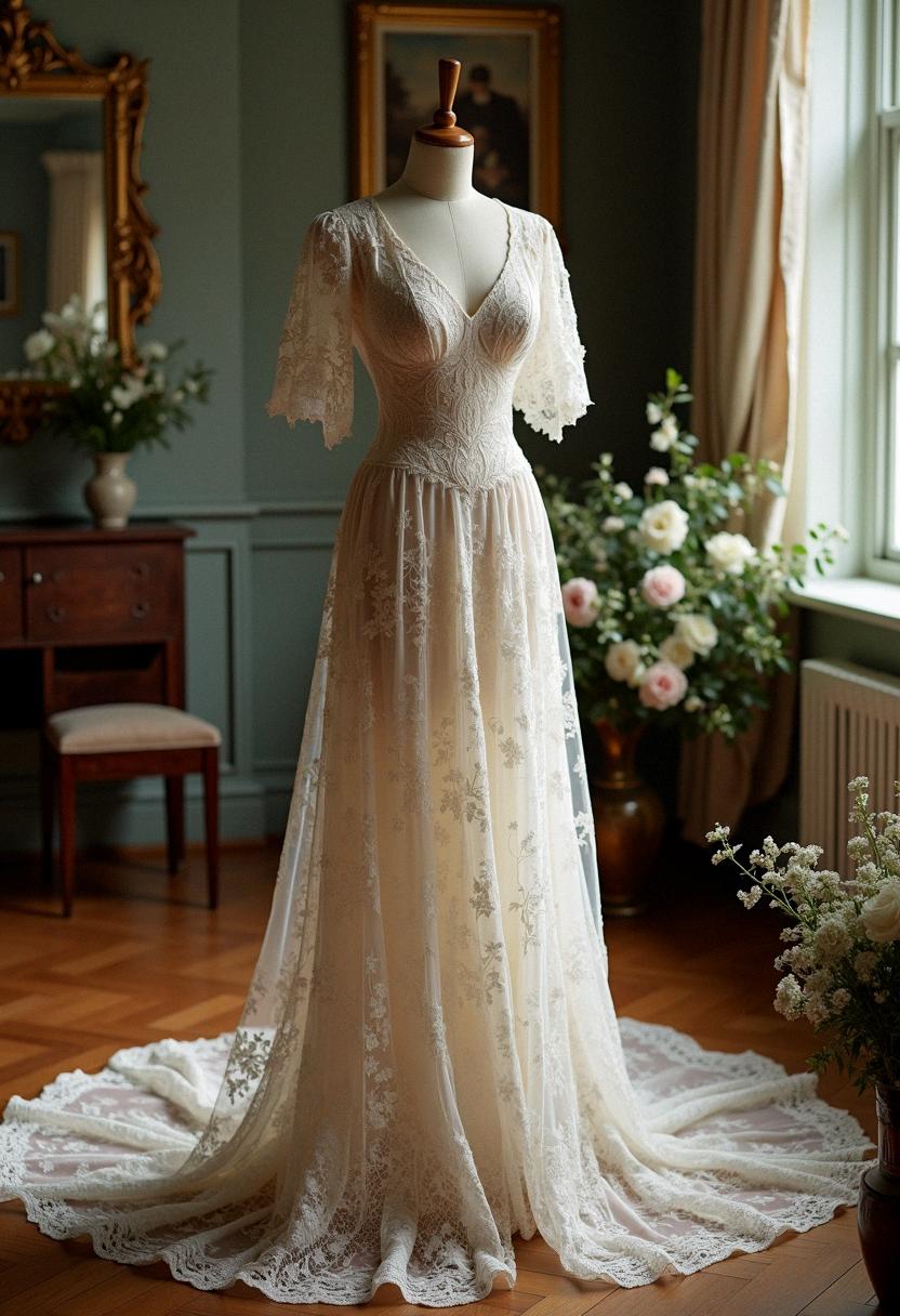 lace wedding dress vintage