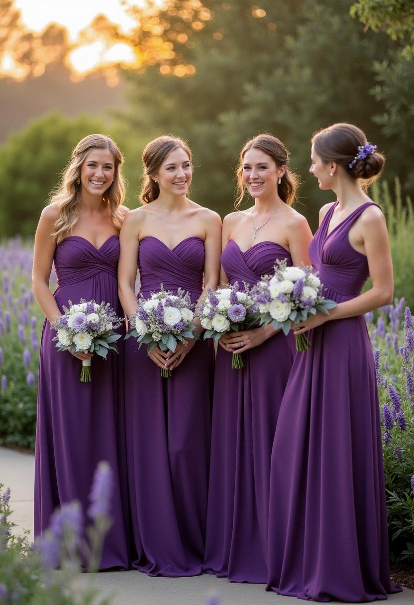purple bridesmaid gowns purple bridesmaid gowns