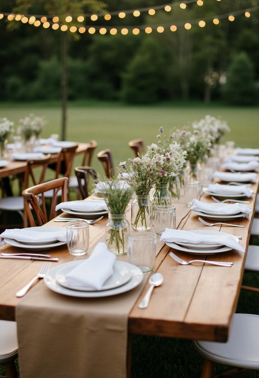 table settings wedding rustic