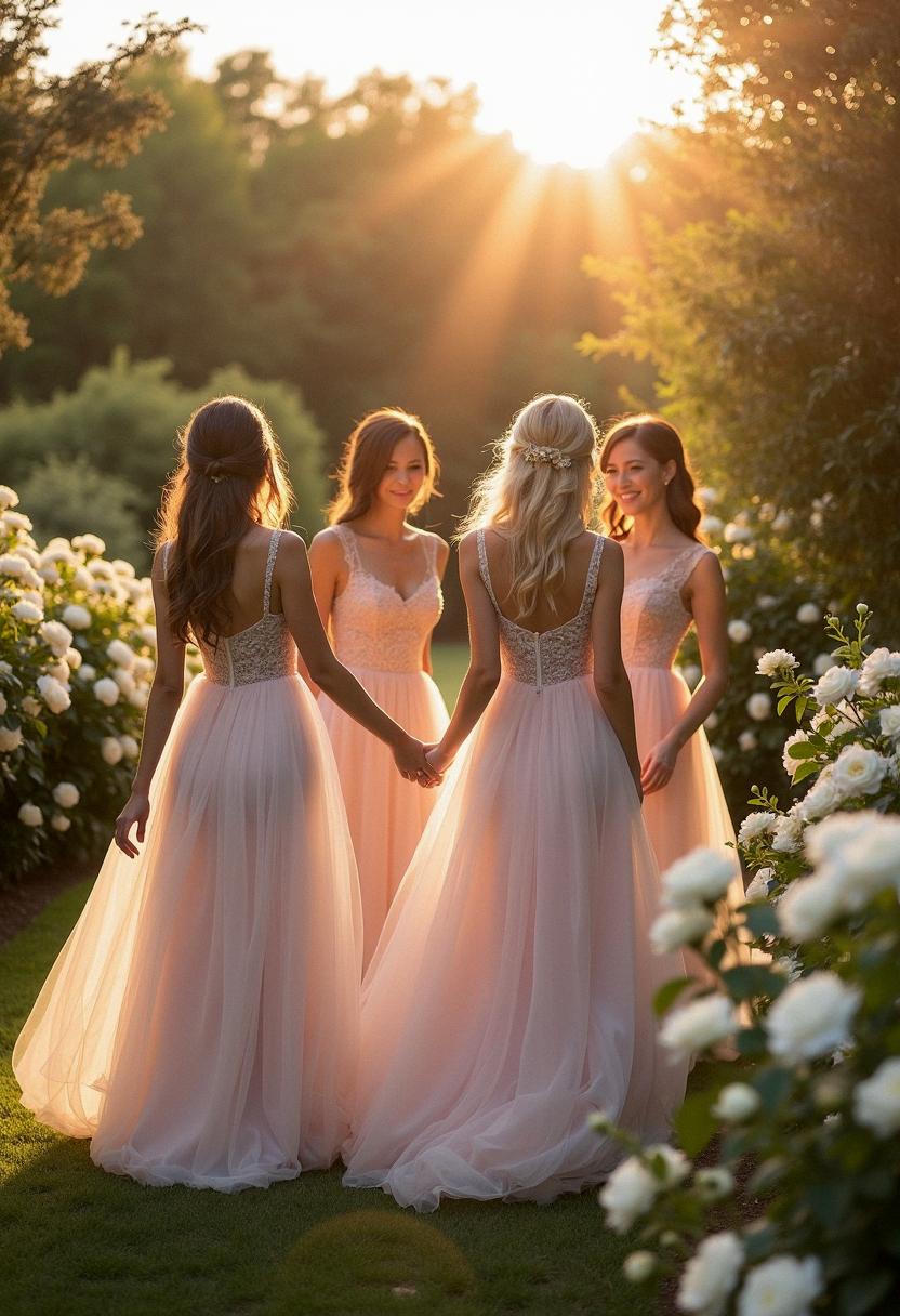 tulle bridesmaid gown