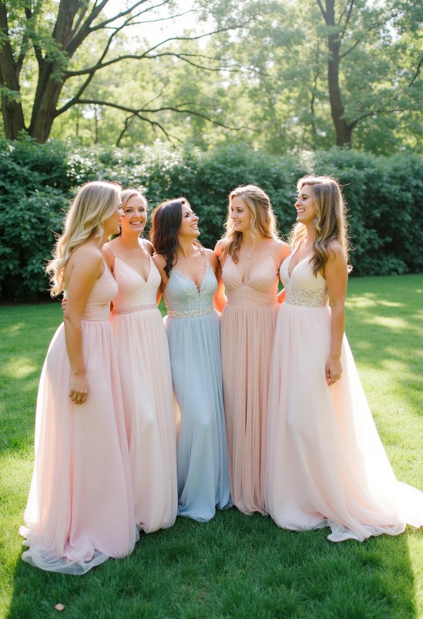 tulle bridesmaid gown