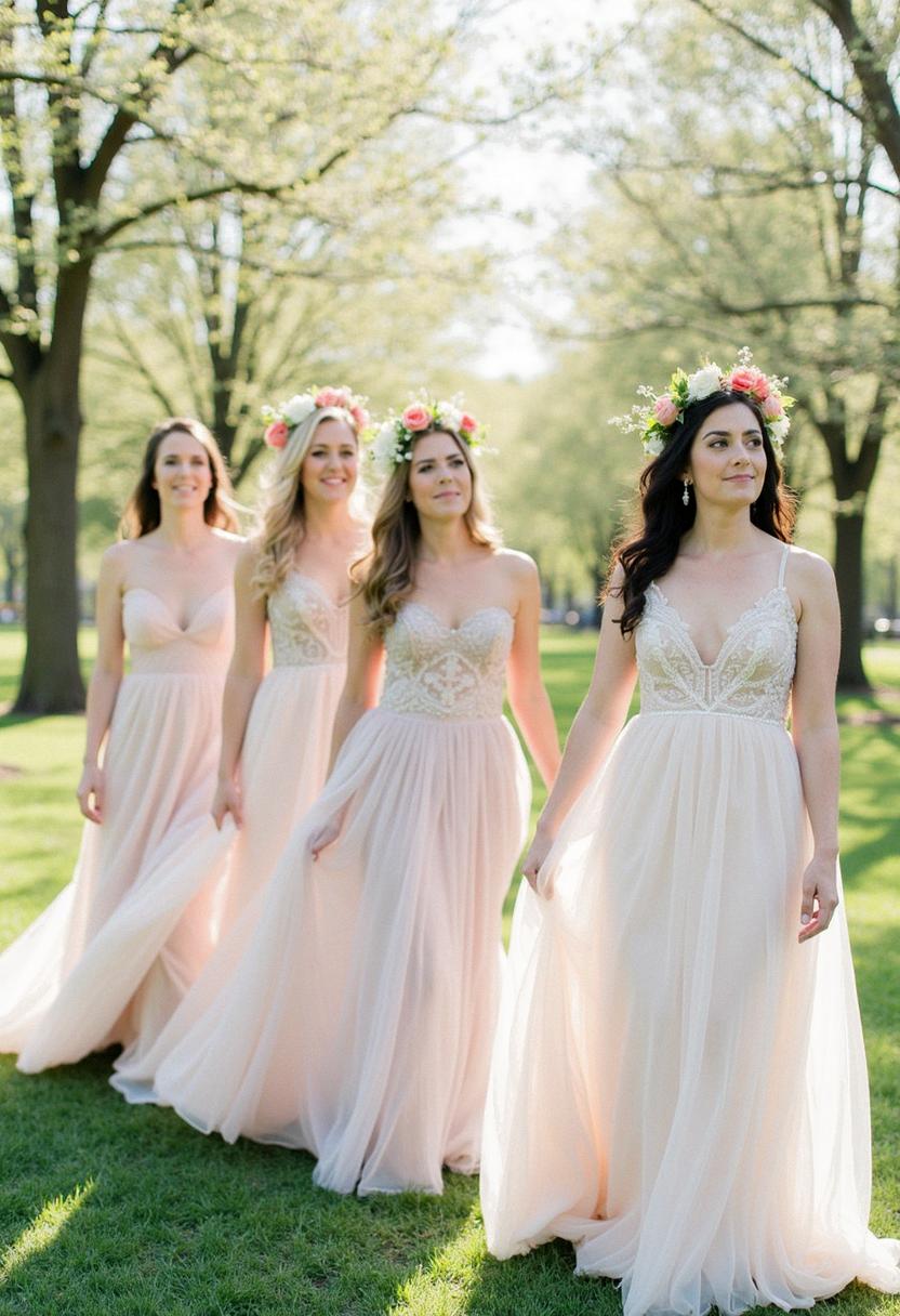 tulle bridesmaid gown