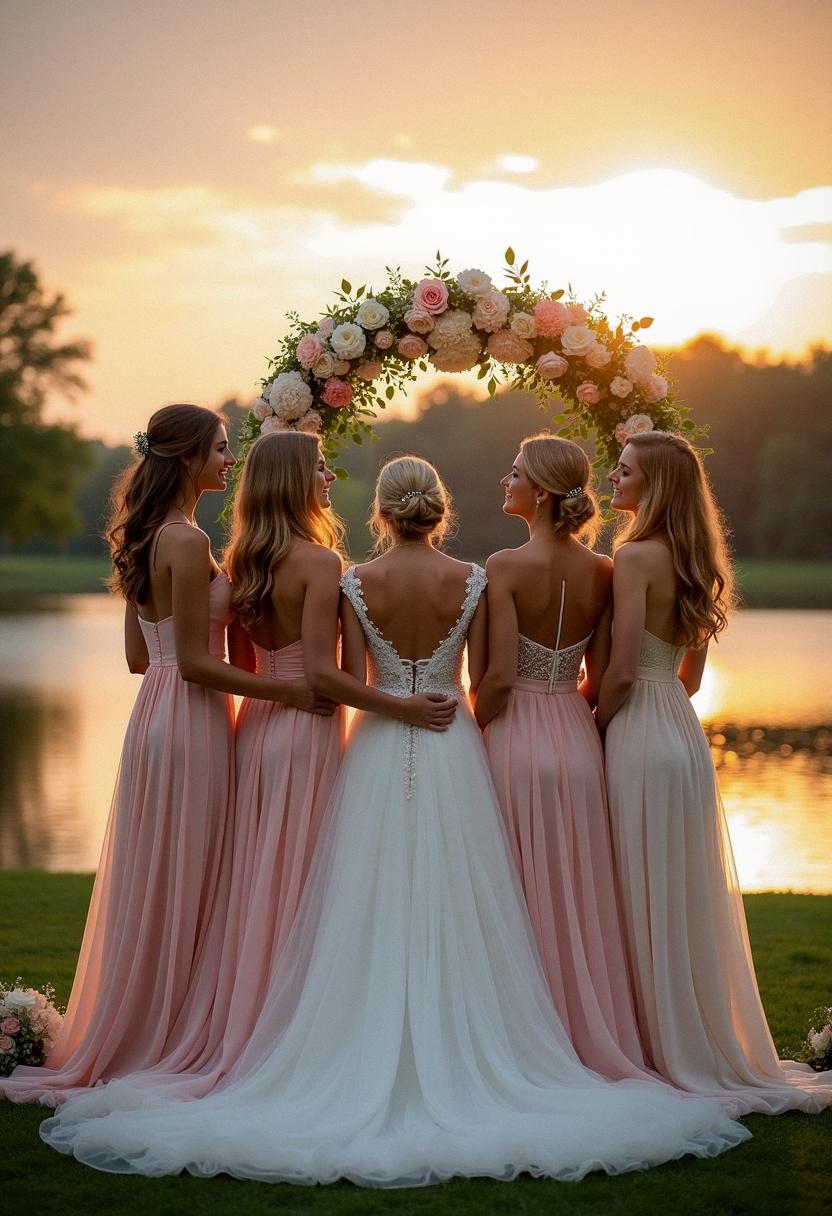 tulle bridesmaid gown