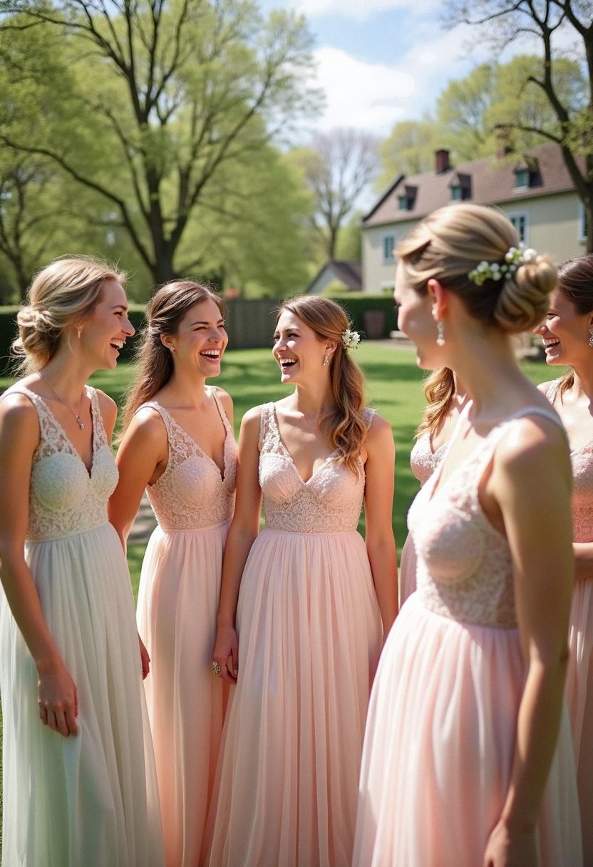 tulle bridesmaid gown
