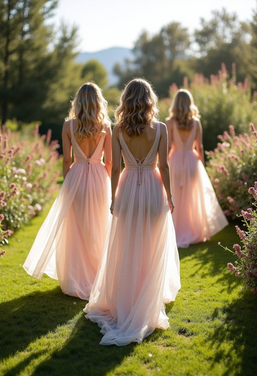 tulle bridesmaid gown