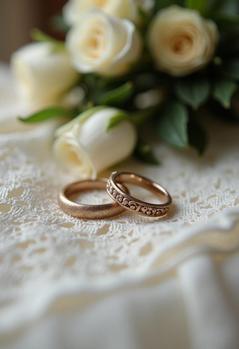 Crisp Vintage Wedding Bands Gold Capture for Your Screen
