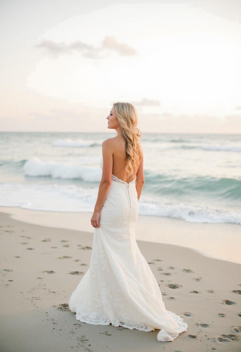 wedding dress beach