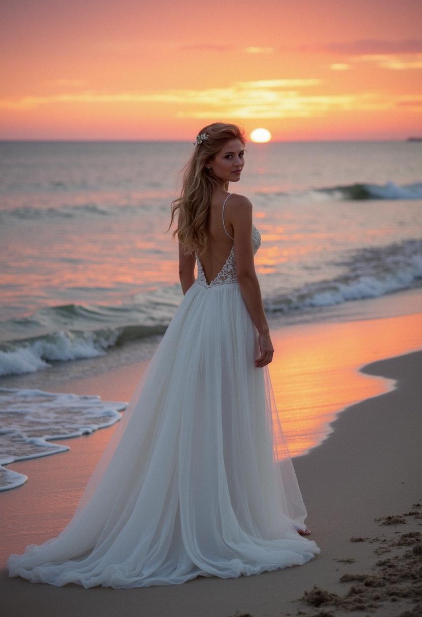 wedding dress beach
