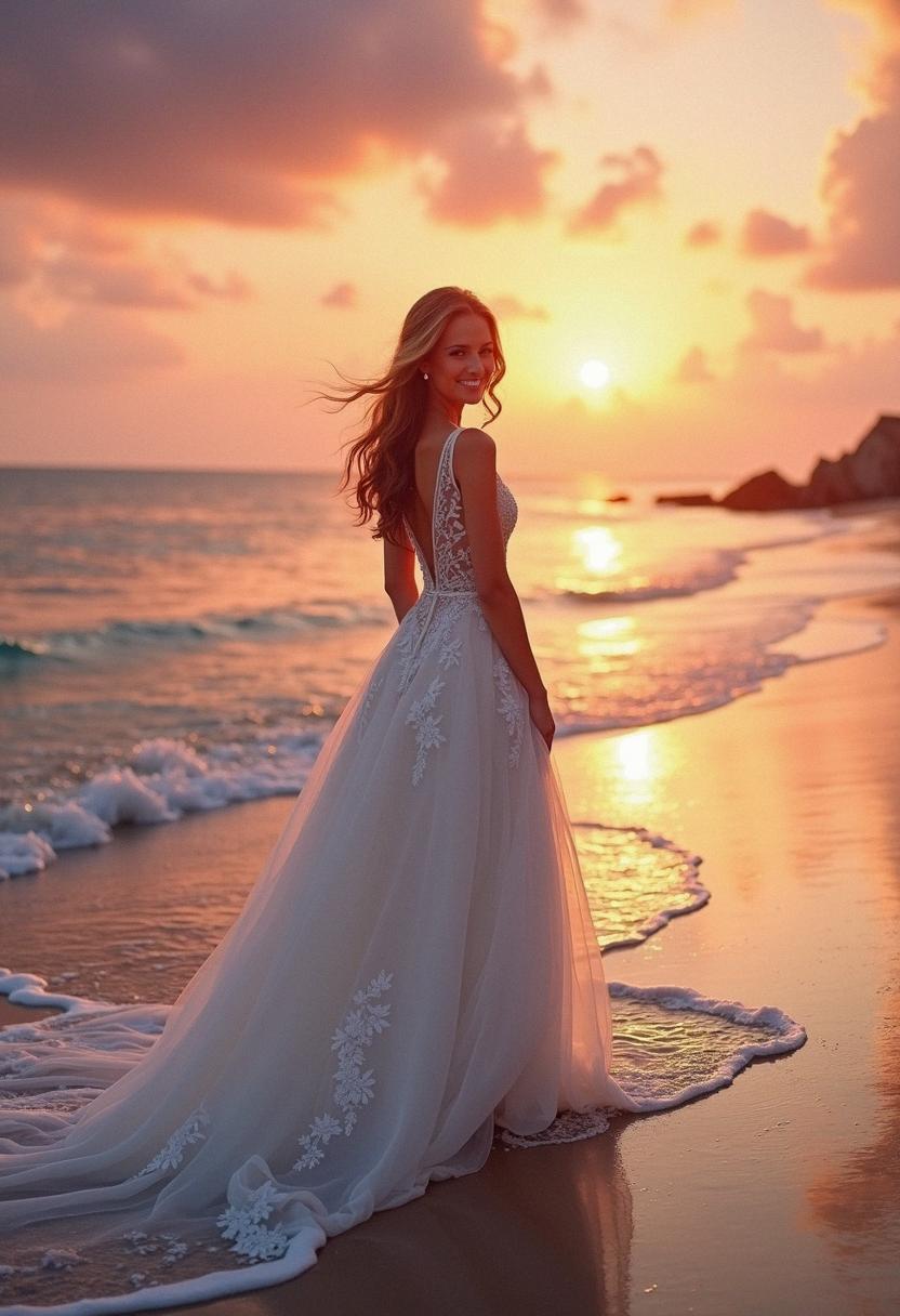 wedding dress beach