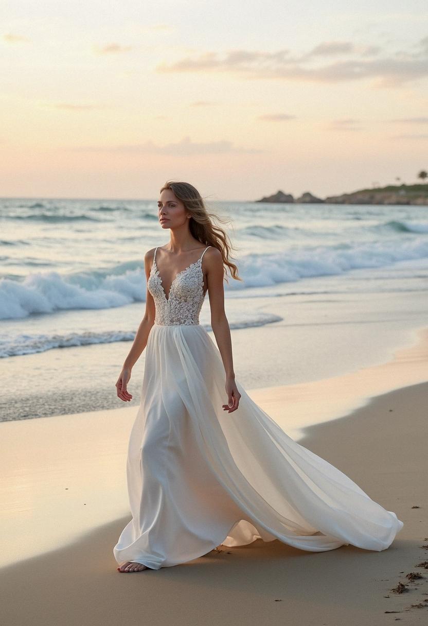wedding dress beach