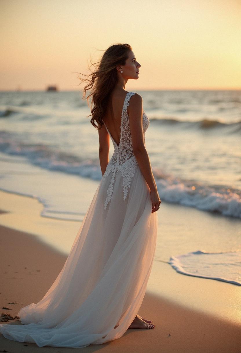 wedding dress beach