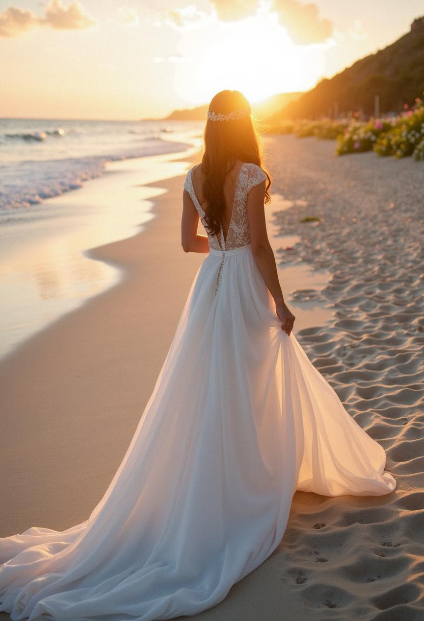 wedding dress beach