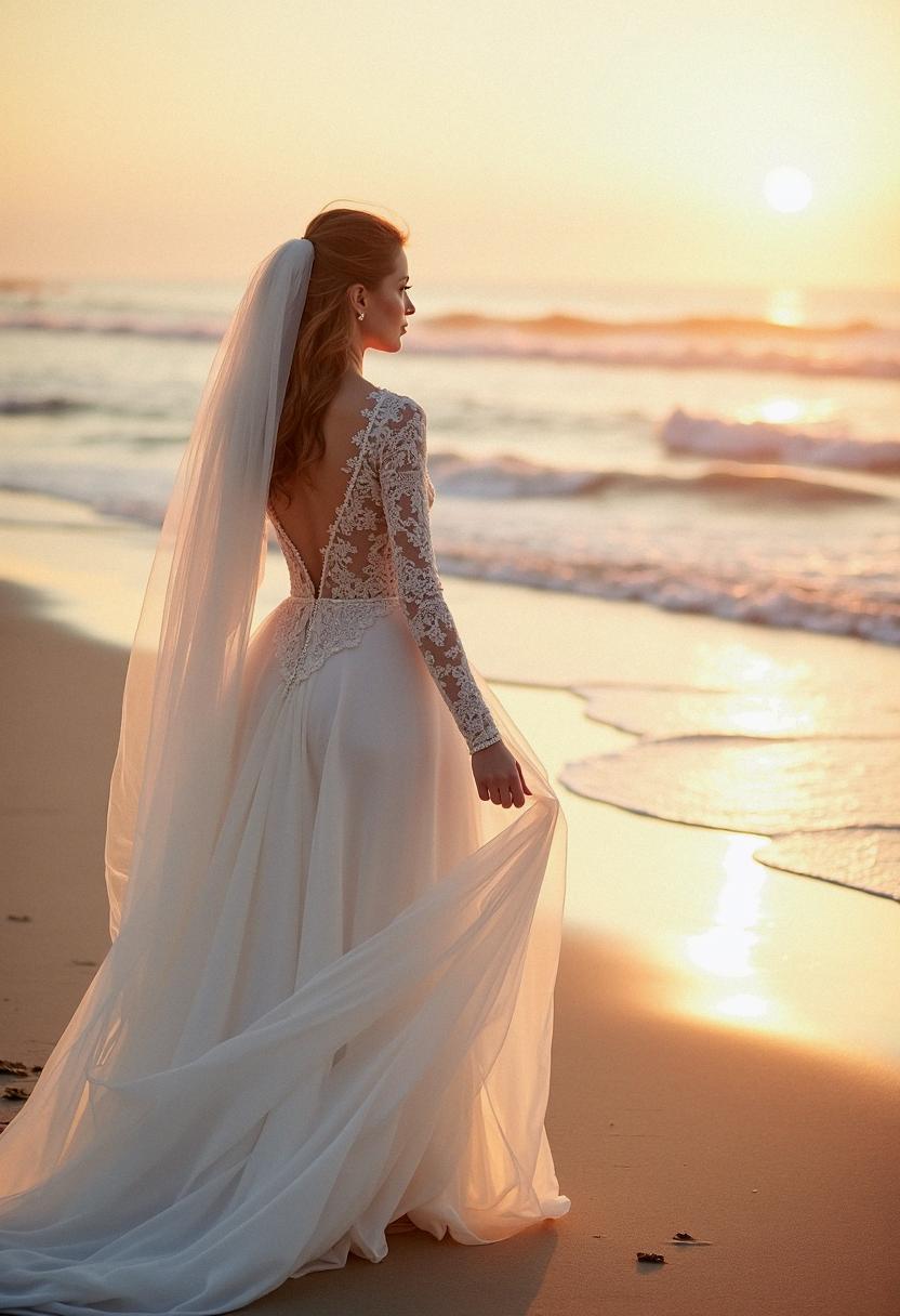 wedding dress beach