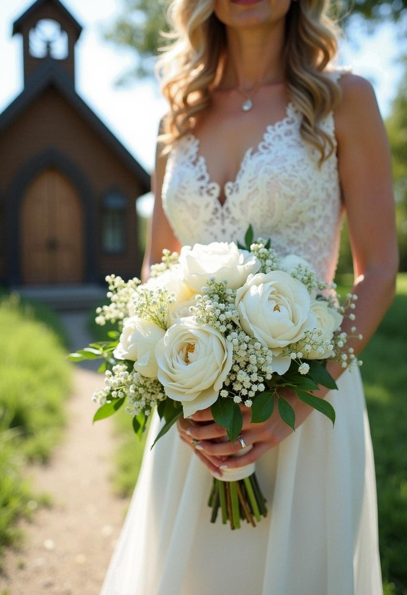 white bridal bouquet