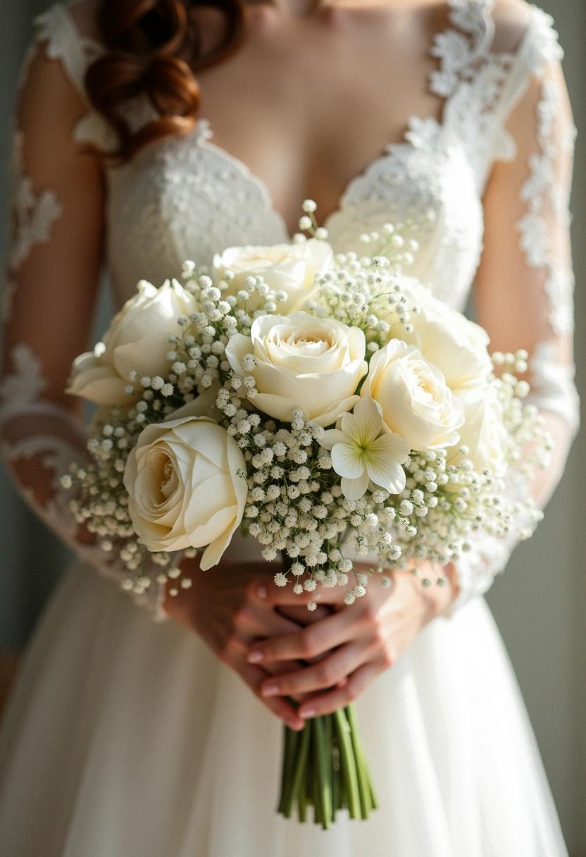 white bridal bouquet