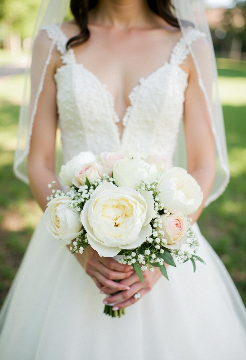 white bridal bouquet