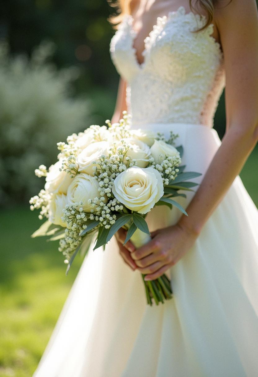 white bridal bouquet
